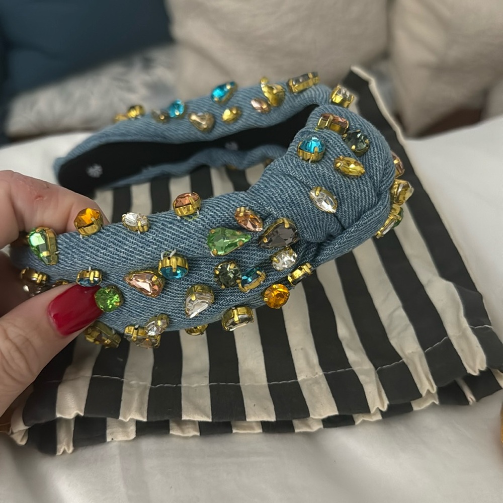 Lele Sadoughi embellished denim headband